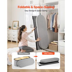 Oval Teddy Fleece End <b>Bed</b> Bench Large Folding Upholstered Ottoman Chest Foldable Storage Sp with <b>Stools</b> & Ottomans - Product Image 6