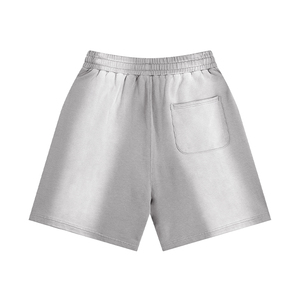 Shorts de jogging pour hommes personnalisés, épais, style streetwear, délavés par le soleil, vintage, usés, délavés à l'acide, à motif uni - Product Image 3