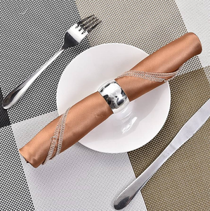 Porte-serviettes en acier inoxydable personnalisable, écologique, en stock, idéal pour les hôtels, mariages, fêtes, décoration de table, cadeau - Product Image 1