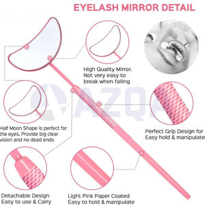Kit de pinces à extensions de cils en acier inoxydable avec miroir de précision pour application et isolation professionnelles des cils - Product Image 4