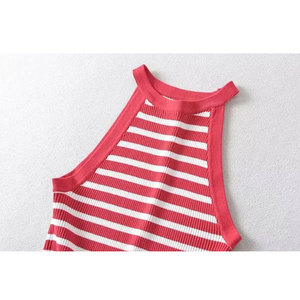 Women Solid O-Neck Ribbed Tank <b>Top</b> Summer Basic Elastic Sleeveless Crop <b>Tops</b> Silk/Cotton Satin Breathable Front Logo - Product Image 6
