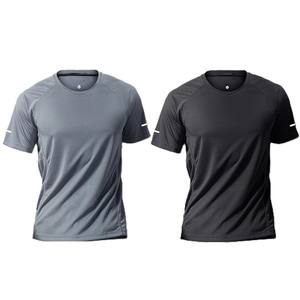 T-shirt de sport pour homme en Spandex/Polyester, soie de lait, respirant, à logo frontal, manches courtes, séchage rapide, idéal pour l'été – Vente directe usine OEM - Product Image 1