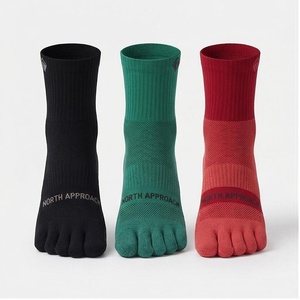 Chaussettes de randonnée athlétiques respirantes North Approach à 5 orteils pour adultes, couleur unie, tricotées, idéales pour l'été - Product Image 1