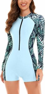 Maillot de bain de course pour femme à quart de zip, manches longues, avec logo frontal, en polyester recyclé, antibactérien, séchage rapide, pour paddle board - Product Image 2