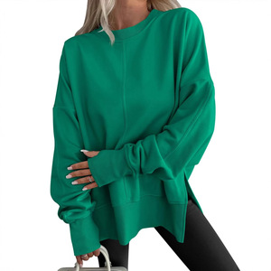 Sweat-shirt à capuche personnalisé avec logo, manches longues, style hip-hop, respirant, uni, col ras du cou, coupe ample et oversize en polaire - Product Image 4