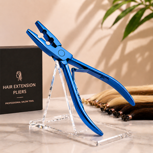 MANAN INSTRUMENTS Pinces à extensions de cheveux en acier inoxydable bleues pour l'installation et le retrait - Product Image 6
