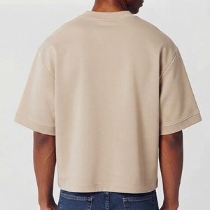 Hot Selling Customizable 100% Cotton Hip Hop <b>Crop</b> <b>Top</b> Drop Shoulder Heavyweight T-Shirt for <b>Men</b> Summer Wear Anti-Wrinkle - Product Image 2