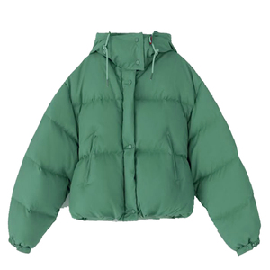 Chaqueta Acolchada Gruesa con Capucha para Hombre y Mujer, Abrigo Corto Informal de Invierno en Color Sólido, Tejido de Ganchillo, Servicio OEM Disponible - Product Image 5