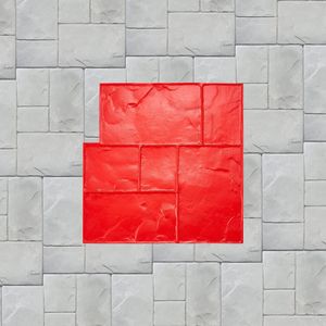 Tappetini in cemento 24X24 pollici senza soluzione di continuità decorativo esterno in poliuretano rosso timbro di pietra Texture pavimento in ardesia - Product Image 1