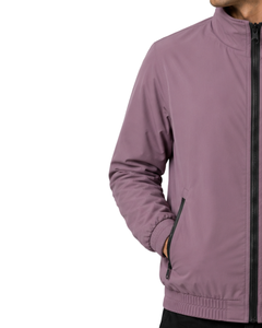 เสื้อแจ็คเก็ตบอมเบอร์ผู้ชายสีม่วงอมเทาแบบสั่งทำพิเศษ น้ำหนักเบา ซิปเต็มตัว สไตล์ลำลอง กันลม คอตั้ง แฟชั่นสตรีทแวร์สำหรับฤดูใบไม้ร่วง - Product Image 2