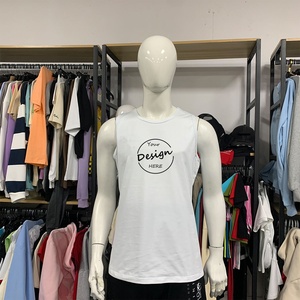 Débardeurs de sport unisexes en coton 100 % pour hommes, personnalisables avec logo, pour la course à pied et la musculation - Product Image 2