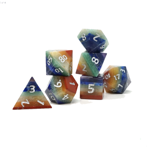 High quality stone dice <b>crystal</b> Seven <b>chakra</b> natural <b>crystal</b> reiki healing gemstones Engraved custom dice <b>set</b> Vikings <b>crystal</b> - Product Image 5