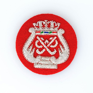 Light Weight Custom Size Handmade Bullion Wire Embroidered Badges-Custom Logo Design Custom Colors High Quality Wholesale - Product Image 1