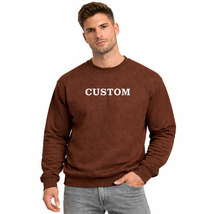 OEM Men's Crew Neck Sweatshirt Custom Design Cotton <b>Fleece</b> Pullover Plain Sweatshirt for Bulk Clothing Business - Product Image 1