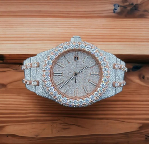 Reloj helado de diamantes de lujo, banda personalizada completa, estilo Hip Hop de cara grande para ropa de fiesta de boda, última moda, negocios, antigüedad - Product Image 5