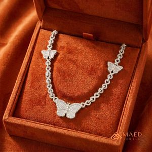 Collar con Colgante de Mariposa de Plata de Ley y Moissanita, Joyería de Moda, Cadena Fina, Estilo Elegante para Mujer, Regalo de Nueva York - Product Image 5