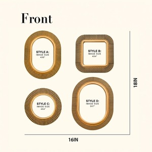 Elegant Gold Oval Wall Mirror Set For Bedroom Living Room Hallway Luxury Home Decor And Styling Modern Interior Accent Piece - Product Image 3