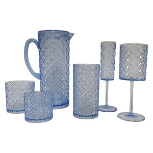 Bình nước Acrylic và Tumbler với vành màu xanh - Product Image 3