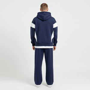 Ensemble de survêtement pour homme personnalisé OEM, logo brodé personnalisé, 100% coton molletonné, 2 tons, coupe ample, pull-over, ensemble 2 pièces - Product Image 3