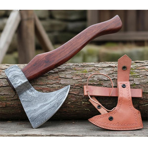 Hacha de Doble Uso de Alta Calidad con Espiga Plana, Mango de Madera y Hoja de Acero al Carbono/Inoxidable para Cortar - Último Diseño - Product Image 1