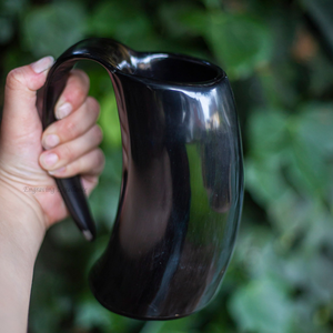 Cuenco para Beber de Cuerno de Búfalo Estilo Vikingo, Taza de Café, Jarra, Natural, Pulido, Hecho a Mano, FAIZA CRAFT - Product Image 2