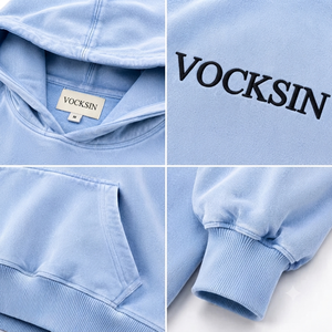 Sudadera con Capucha VOCKSIN para Mujer, Talla Grande, Regular, Transpirable, Forrada, de Invierno, Premium, de Algodón Grueso, Color Azul Bebé - Product Image 4