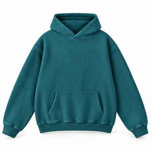 Sudadera con Capucha Extra Grande para Hombre, Color Azul Rey Sólido, Forro Polar, Informal, Invierno, Corte Regular, Diseño con Bolsillos, Poliéster/Algodón - Product Image 1