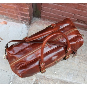 Sac de voyage en cuir avec fermeture éclair, sac de week-end en cuir, sac de sport, sac de voyage en cuir avec logo personnalisé, vente en gros - Product Image 4