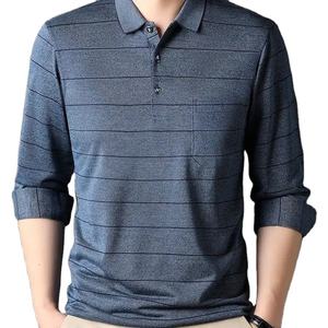 100% algodón nuevo verano hombres Camiseta de manga larga solapa suelta Polo camisa delgada Top - Product Image 3