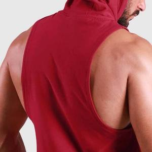 Sweat-shirt à capuche sans manches pour homme, coupe classique, couleur unie, coton French Terry, vêtements décontractés d'été - Product Image 5