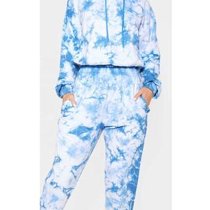 Ensemble de jogging pour femme en molleton bleu uni respirant, coupe décontractée, 2 pièces, vêtements de sport à manches longues, short d'hiver - Product Image 2