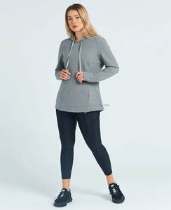 Sudadera con capucha corta de poliéster con estampado de logotipo personalizado de alta calidad para mujer, sudaderas de algodón recortadas transpirables, temporadas de verano e invierno - Product Image 2