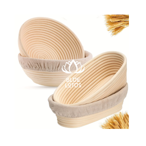 HOT SELLING Natural Rattan <b>Bread</b> Proofing <b>Basket</b> with Cloth Liner Sourdough Banneton Baking Tools - Product Image 1