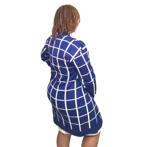Cardigan long en tricot à carreaux pour femme Sorority Zeta Phi ZPB, ouvert sur le devant, décontracté, manches longues, col rond, longueur longue, pull pour femme - Product Image 2