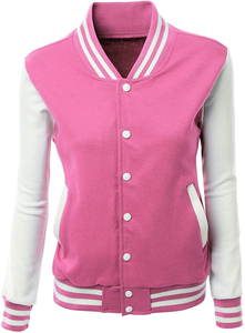 Veste universitaire boutonnée pour femme, vêtement d'extérieur tendance avec intérieur doux et détails contrastés pour un style décontracté et urbain - Product Image 5