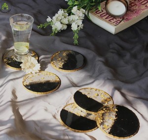 Resin Drink Coasters Decorative <b>Table</b> Mats Stylish Durable Surface <b>Protectors</b> Elegant Premium Dining - Product Image 6
