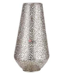 Maceta de flores de acero inoxidable con acabado plateado de diseñador 2025 para hotel, hogar, restaurante - Product Image 1