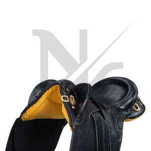 Sillín de cuero de vaca premium con guardabarros de madera para equitación de media raza, para trabajo ganadero competitivo, sillín profesional australiano para ganado. - Product Image 3