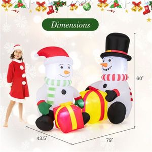 5 Feet Snowman Christmas Inflatable Outdoor Holiday Yard Decorations with Gift Boxes - Product Image 4