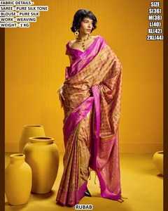Noor Pink Elegance Silk <b>Saree</b> for Women-Traditional Wedding Diwali & Party Wear - Product Image 5