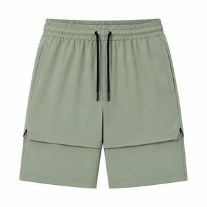 Shorts Bermuda Décontractés pour Hommes, Couleur Unie, Taille à Cordon, Poches, Séchage Rapide, Respirant, Infroissable, Tissu en Toile Écologique - Product Image 4
