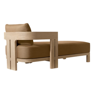 Hot Sale The Plaza Luxury Modern Minimalist teak Outdoor Daybed <b>Sofa</b> With Thick Armrest Cushion Lounge Chair Contemporary - Product Image 3