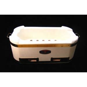 Barbecue en bois diterrestre découpé, grille pour BBQ fait au japon, cadre en laiton brillant, grand format, shchiron charbon de bois - Product Image 2