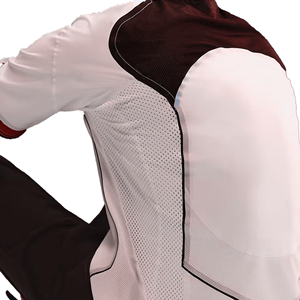 Maillot de football blanc à manches longues pour homme avec empiècements en mesh respirant, sans col, coupe classique, pour adultes, toutes saisons - Product Image 1