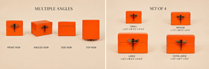 Luxury Orange Color Mirror <b>Glass</b> Decorative Storage Box Key <b>Knob</b> Premium Jewelry Vanity Organizer Boxes Home Decor Lacquer - Product Image 3