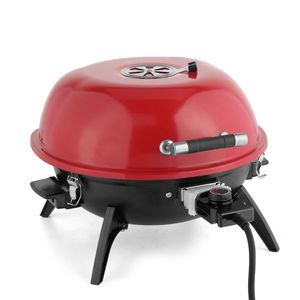 Barbecue électrique de comptoir 1600W, portable, double couche, pour usage intérieur/extérieur, couleur rouge - Product Image 2