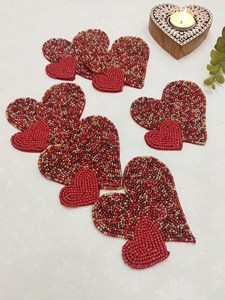 Affordable <b>Beaded</b> Table <b>Coasters</b> with Intricate Embroidery Work for Home Entertaining, Party Serving, Dining Decor - Product Image 5