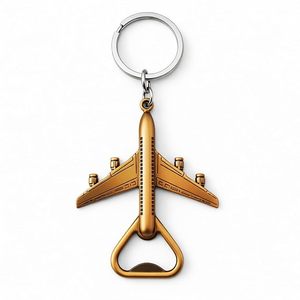Llavero Abridor de Botellas con Forma de Avión, Hecho a Mano en Metal, Recuerdo de Aviación, 2 en 1, para Viajeros - Product Image 6
