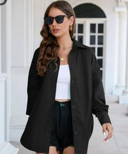 Proveedor de Fábrica: Camisas y Blusas Casuales de Color Sólido para Mujer, Primavera-Verano, con Botones, Bordado y Logotipo Frontal, Tejido de Punto - Product Image 5