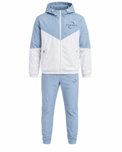 Conjunto de Chaqueta y Pantalones Cortavientos Ligeros con Bloques de Color para Hombre, Ropa de Ocio para Primavera, Corte Regular de Longitud Completa - Product Image 1